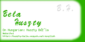 bela huszty business card